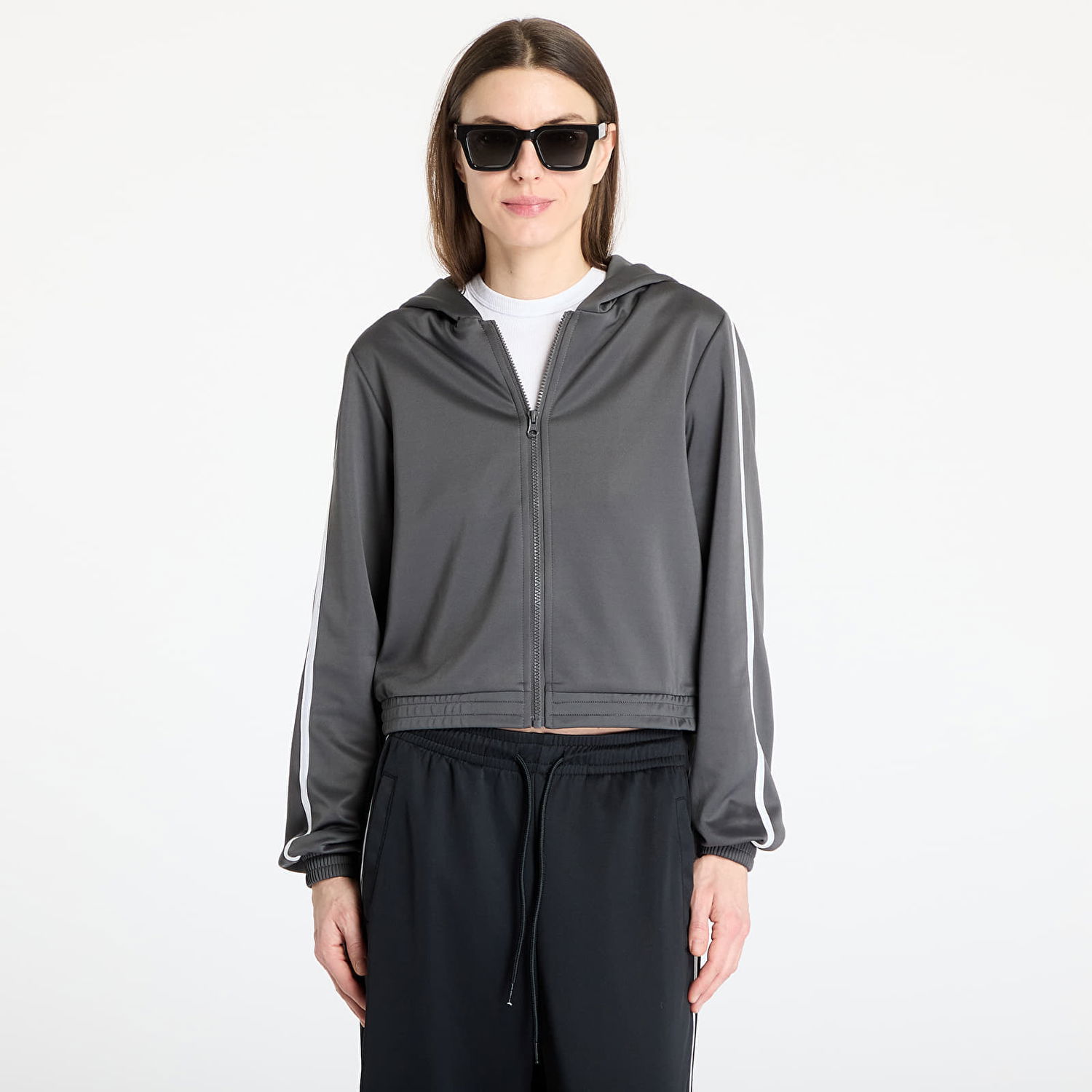 Sweatshirt Urban Classics Urban Classics Cropped Track Jacket Grå | TB7135-03516, 0