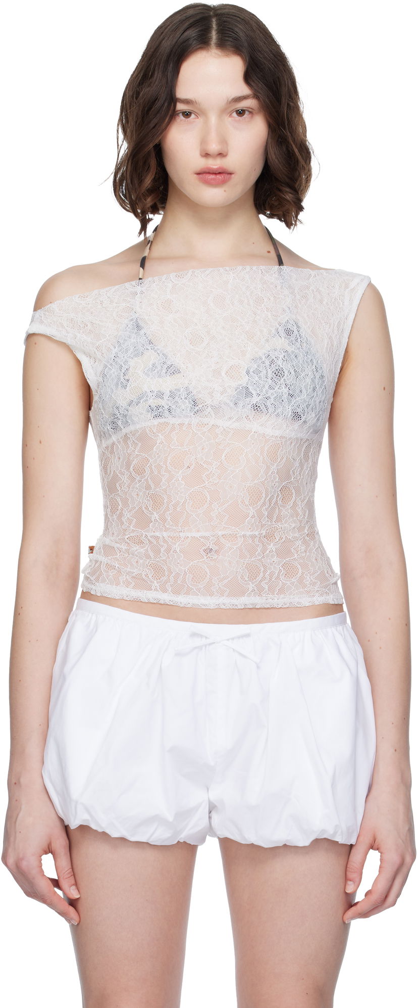 Linne Miaou Miaou Lani Lace Top Vit | 7114SLCDOV