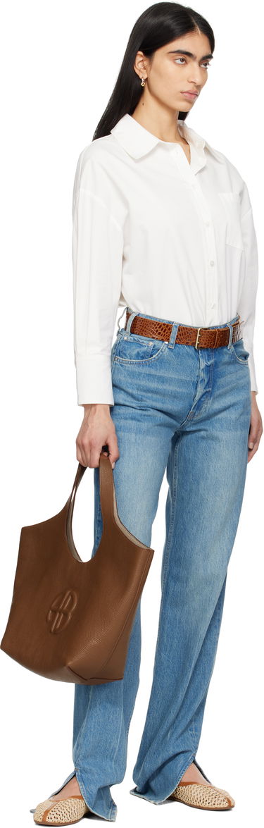 Bälten Anine Bing Anine Bing Mila Crocodile Leather Belt Brun | A-12-10973-BWN1, 2