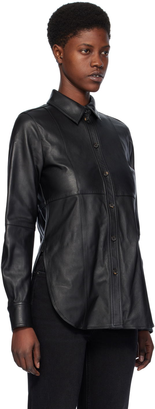 Skjorta TOTEME TOTEME Slim Leather Shirt Svart | 241-WRT1091-LE0021, 1