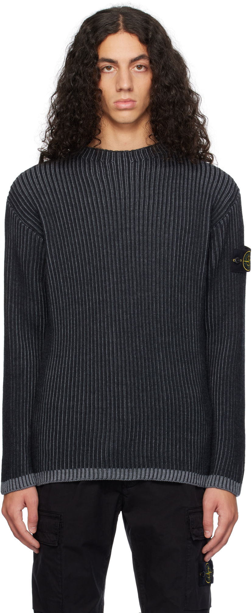 Sweater Stone Island Vanisé Full Rib RWS Wool Sweater by Stone Island Svart | 8115532C1