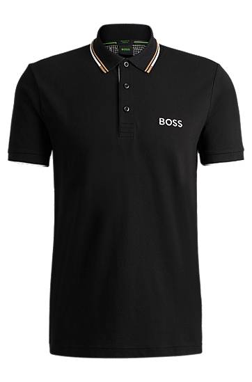 Polotröja BOSS BOSS Contrast Logo Polo Shirt Svart | 50469102