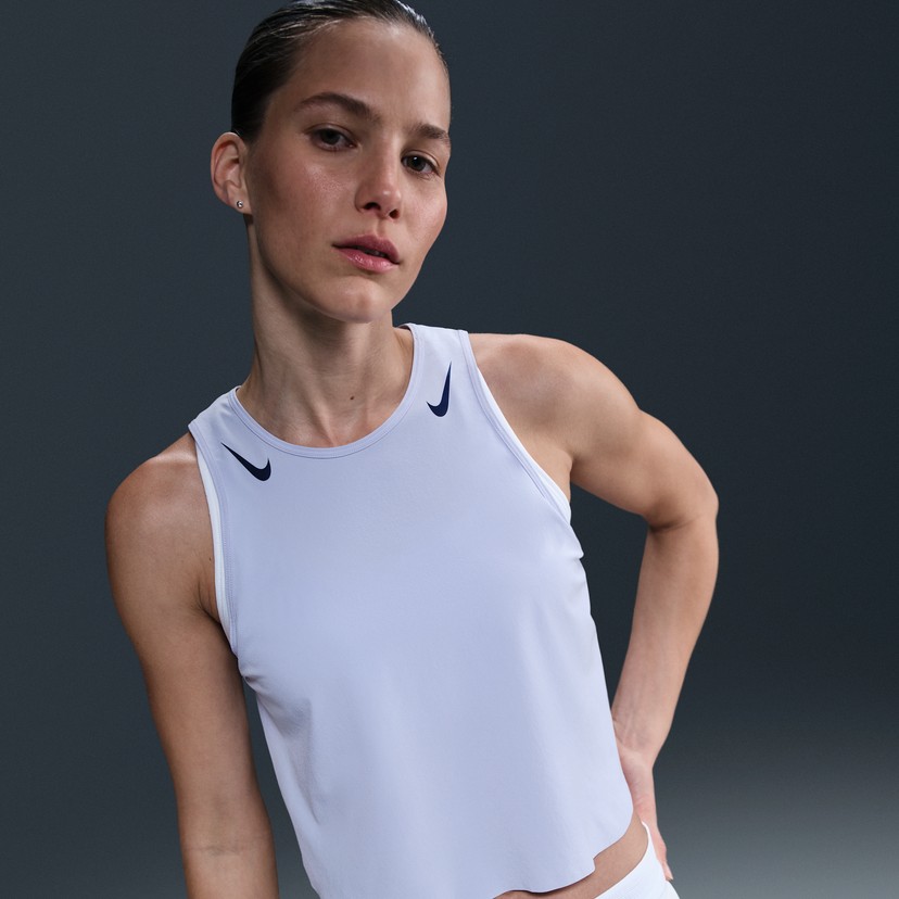 Linne Nike Dri-FIT ADV AeroSwift Cropped Running Tank Purpur | FN2713-057