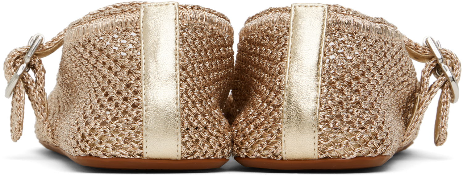 Klä Alaïa ALAÏA Open Knit Ballerina Flats Beige | AA3A029TK047, 1