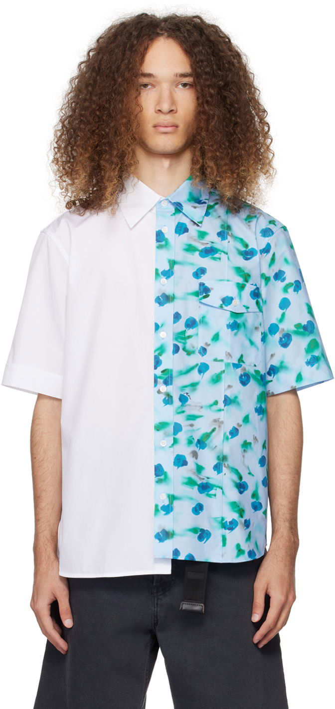 Skjorta Marni Floral Shirt Blå | CUMU0288QY UTC325