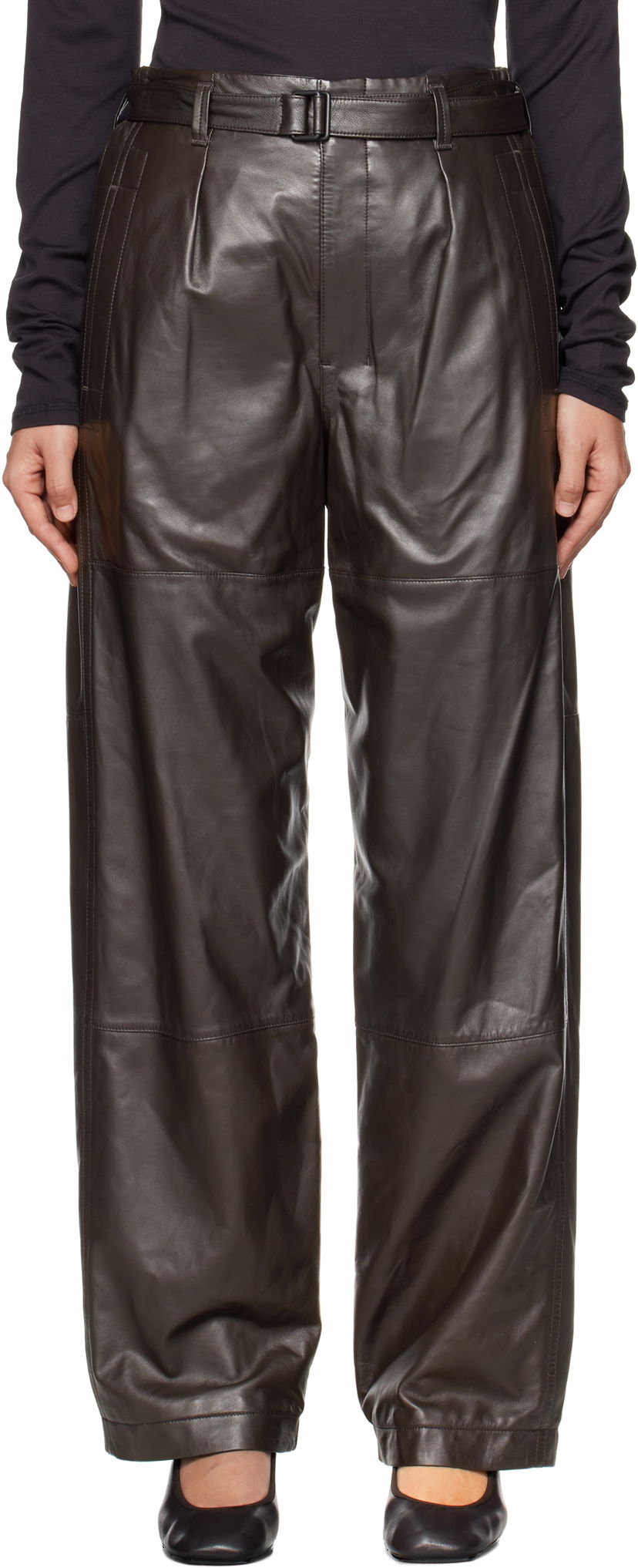 Byxor LEMAIRE Drawstring Parachute Pants Svart | PA1145 LL0094