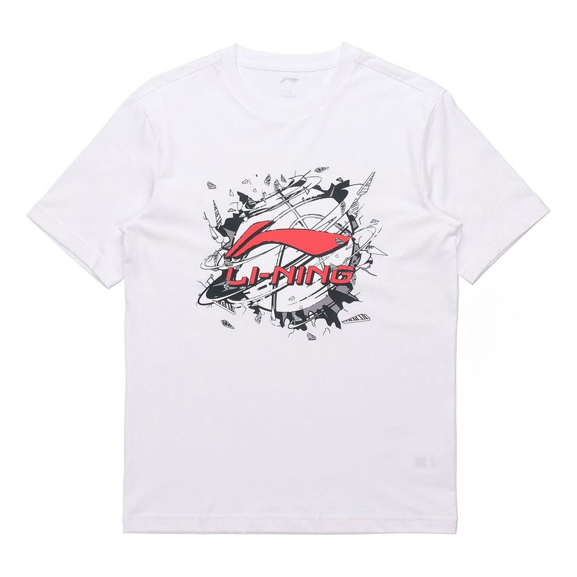 T-shirt Li-Ning Hoops Graphic T-Shirt Vit | AHSR405-1