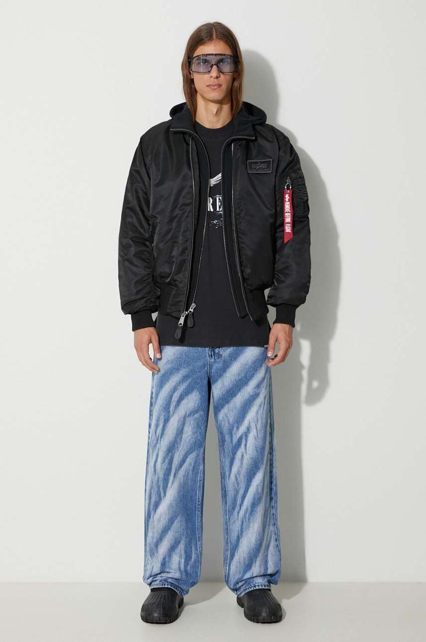 Bomberjacka Alpha Industries Bomber Jacket With Logo Patch Svart | 183110.515, 1