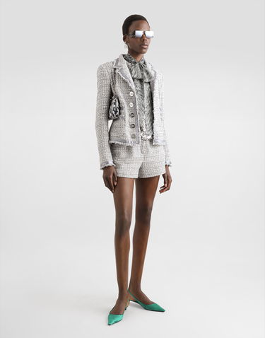 Shorts Dolce & Gabbana Lamé Bouclé Shorts Grå | FTC9LTFQOABS8100, 1