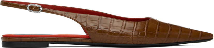 Sneakers och skor Stella McCartney Elsa Slingback Ballerina Flats Brun | 810500AP0AU0