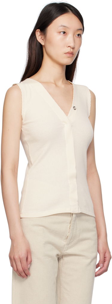 Linne Baserange Baserange Tav Snap Tank Top Vit | TOTVS-RC-SU25, 1