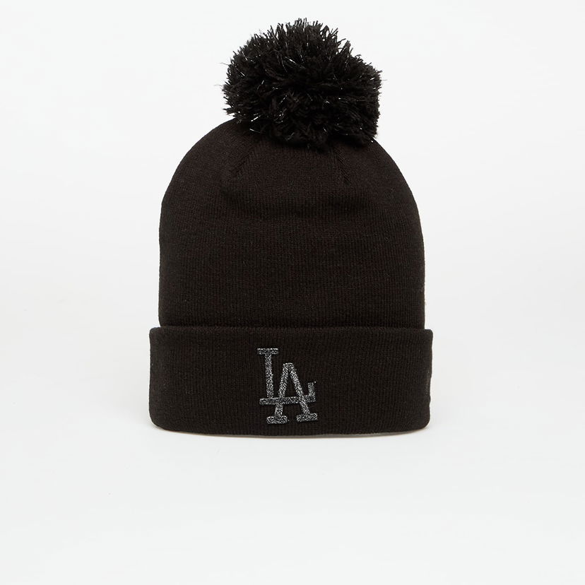 Mössa New Era Los Angeles Dodgers MLB Knit Medium Metallic Bobble Beanie Svart | 60691350