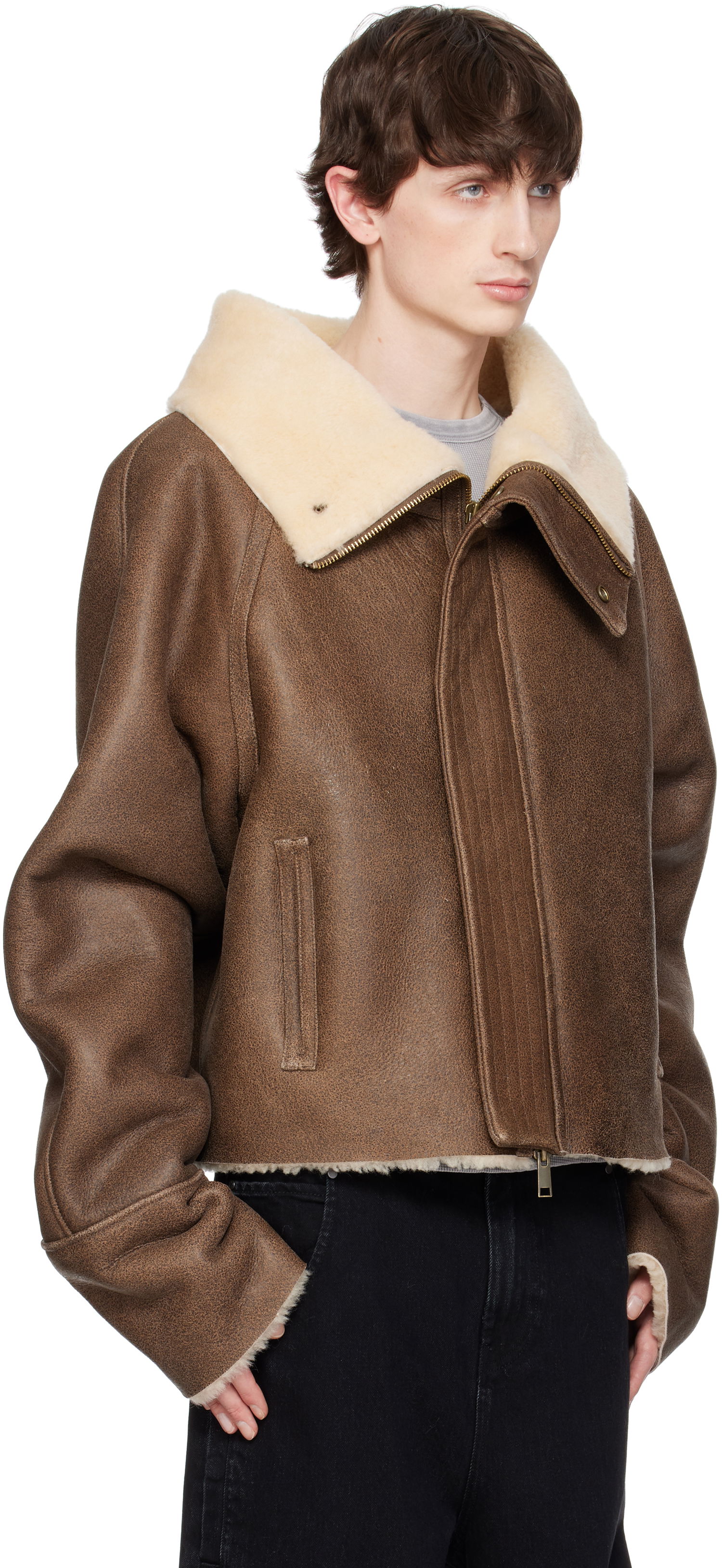 Bomberjacka Entire Studios Entire Studios Bulk Shearling Jacket Brun | ESU-S25-13014-CO, 1