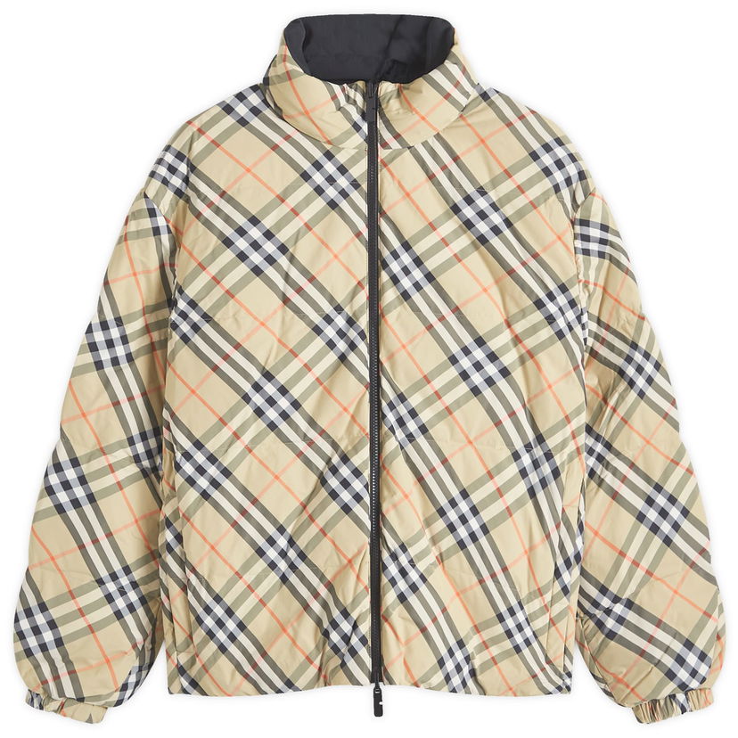 Pufferjacka Burberry Nylon Check Puffer Jacket Beige | 8094237-B9368