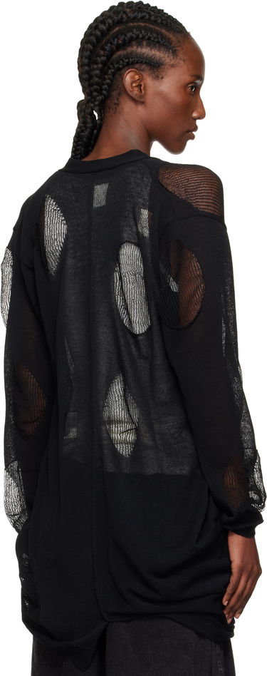 Sweater Yohji Yamamoto YOHJI YAMAMOTO Plain Stitch & Pattern Draped Cardigan Svart | FP-K12-982, 2