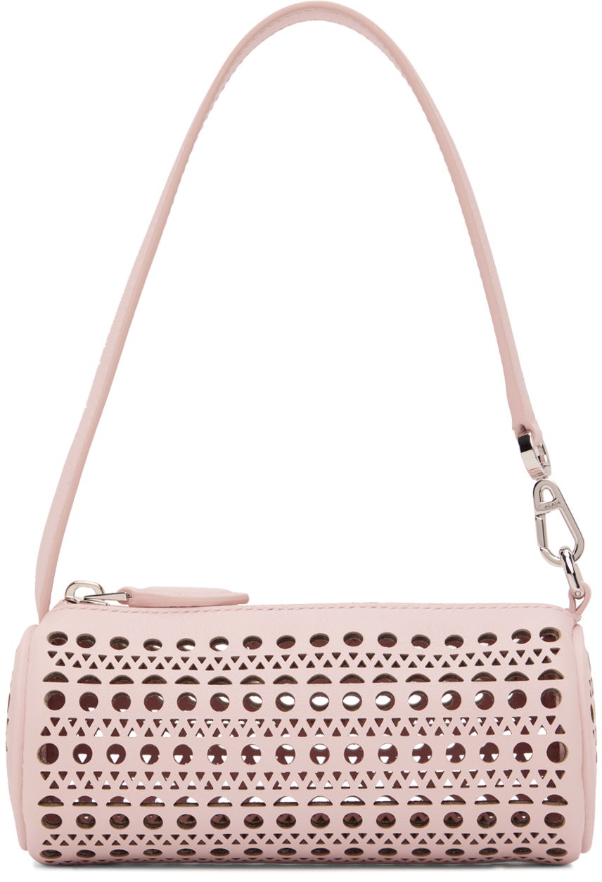 Axelväska Alaïa Mini Tube Perforated Leather Shoulder Bag Rosa | AA1P042CA262, 0