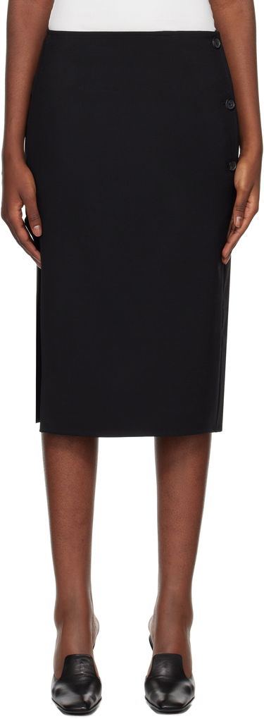 Kjol Courrèges Oblique Tailored Midi Skirt Svart | 424CJU196WO0113, 0