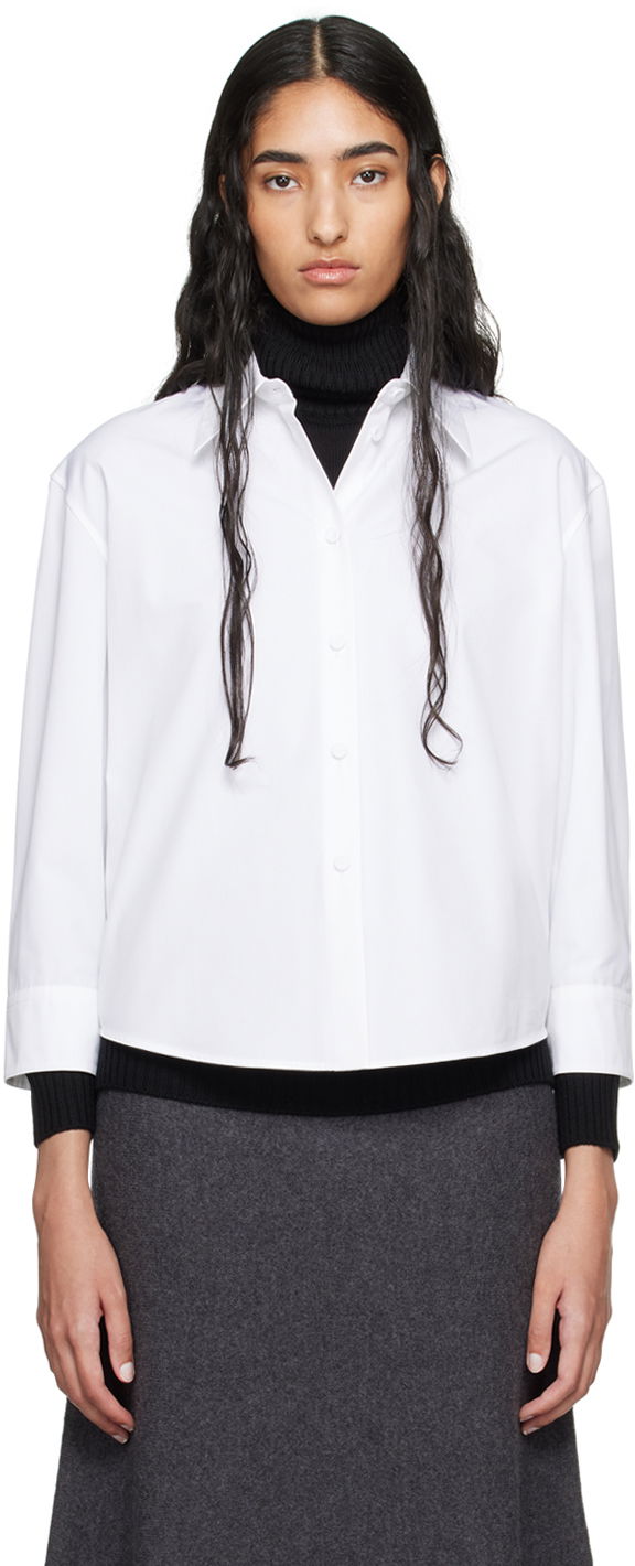 Skjorta Jil Sander Cropped Button-Up Shirt Vit | J02DL0205_J45002