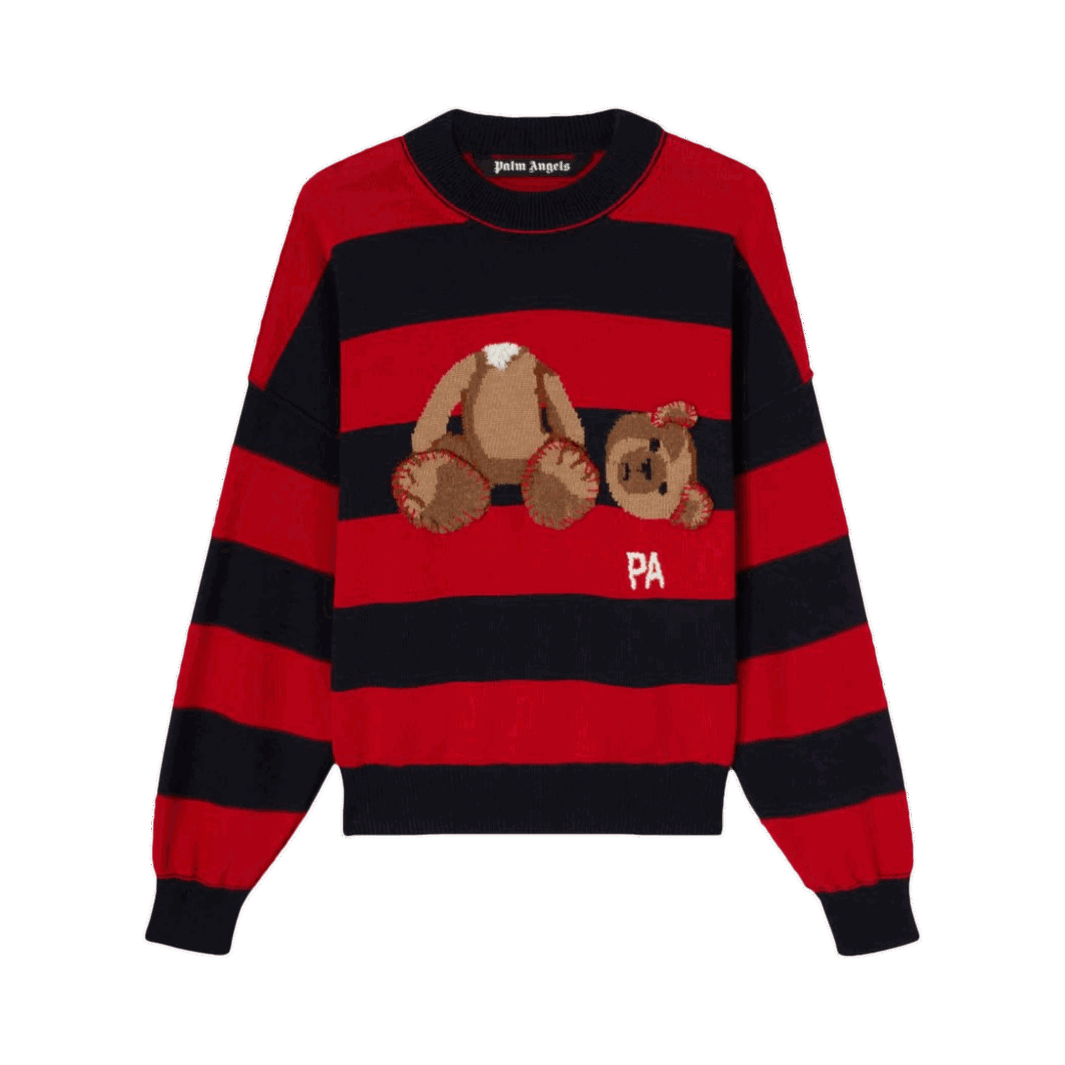 Sweater Palm Angels Bear Striped Sweater Röd | PMHE007S22KNI0014660, 0