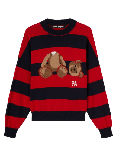 Sweater Palm Angels Bear Striped Sweater Röd | PMHE007S22KNI0014660
