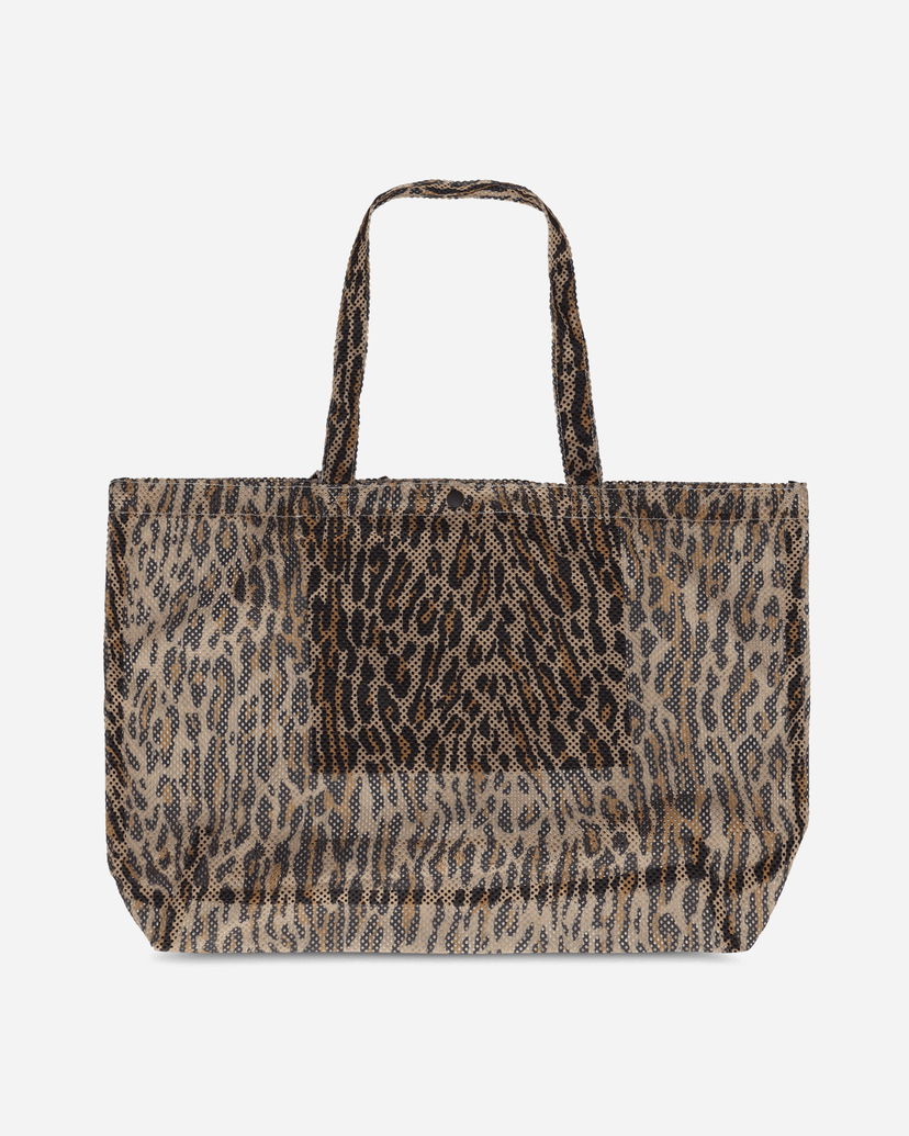 Tygpåse WACKO MARIA Speak Easy Leopard Tote Bag Brun | 25SS-WMA-BG06 BEIGE
