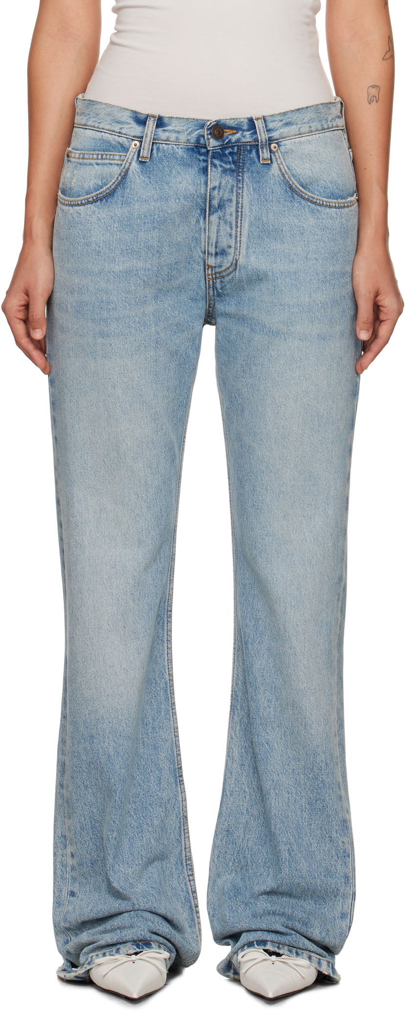 Jeans Balenciaga Low Waist Straight Jeans Blå | 794047 TDW14