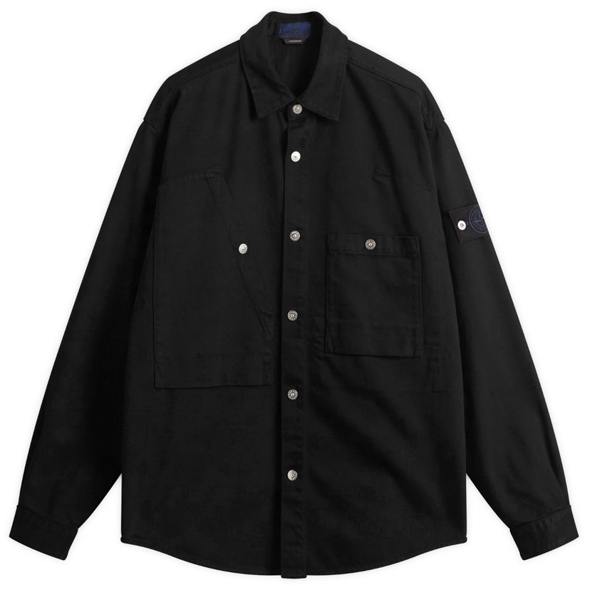 Skjorta Stone Island Bull Denim-TC Overshirt Svart | K2S151100008-V0029