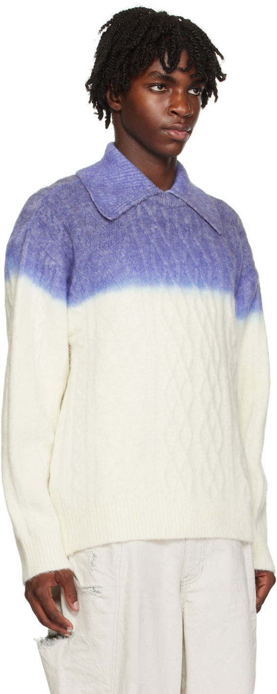 Sweater ADER ERROR Gradient Oversized Polo Sweater Blå | BMADFWKT0101IV, 1