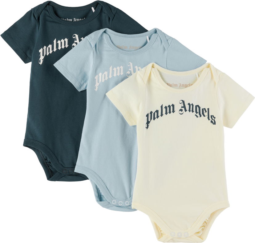 Kropp Palm Angels Palm Angels Three-Pack Logo Bodysuits Flerfärgad | PB2X017S25JER0014103
