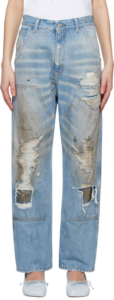 Jeans Maison Margiela MM6 Maison Margiela 5-Pocket Distressed Jeans Blå | S62LB0183 M30018, 0