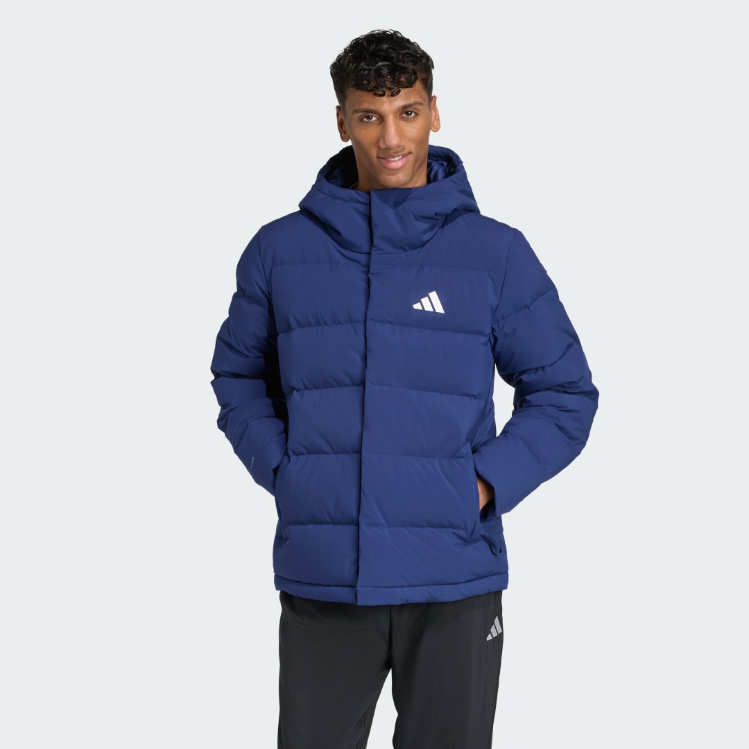 Pufferjacka adidas Performance Helionic CLIMAWARM Hooded Down Jacket Blå | JX0581, 0