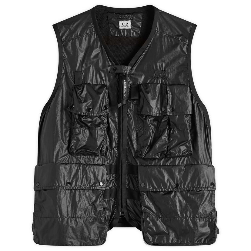 Väst C.P. Company CS II Multipocket Logo Vest, Size Large Svart | 18CMVE009A-110030G-999