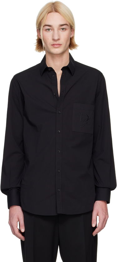Skjorta Dolce & Gabbana Dolce&Gabbana Shirt With Logo Patch Svart | G5ML0ZFU5EW, 0