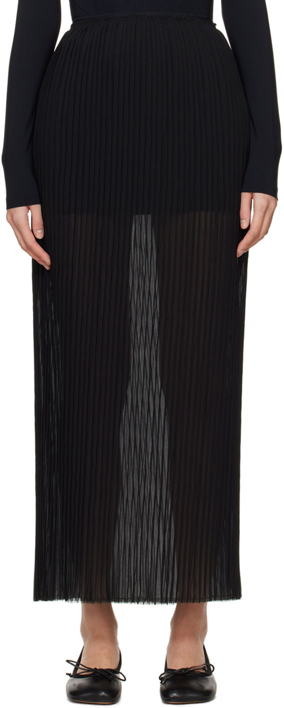 Kjol Maison Margiela MM6 Sheer Maxi Skirt Svart | S52MI0009 S78565