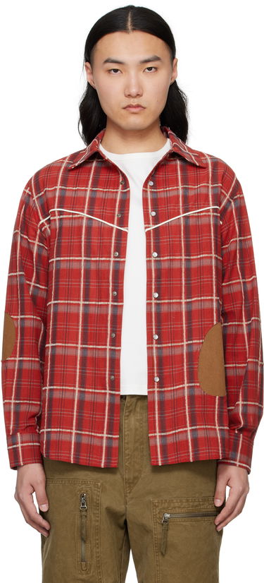 Skjorta Andersson Bell Andersson Bell Noah Patch Check Shirt Röd | atb1238m, 0
