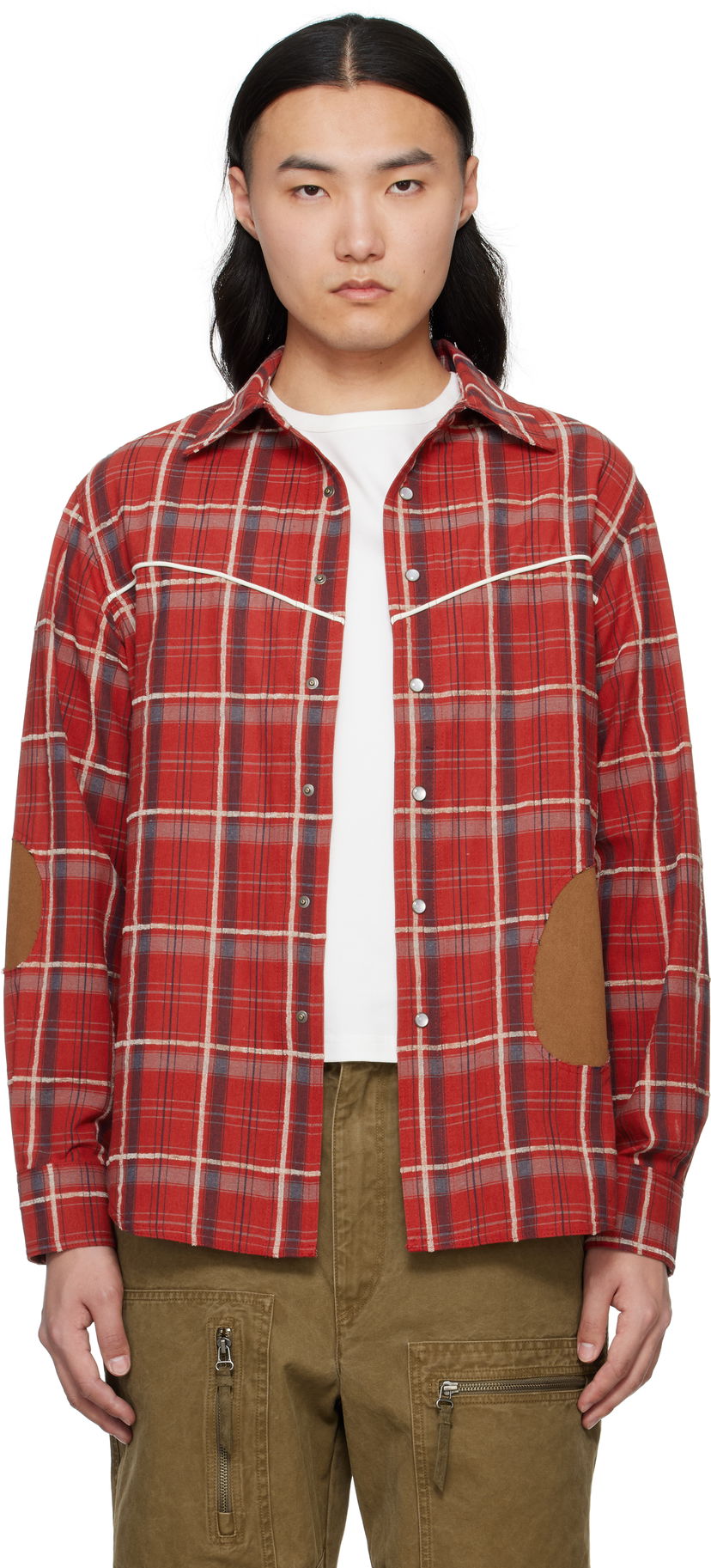 Skjorta Andersson Bell Andersson Bell Noah Patch Check Shirt Röd | atb1238m