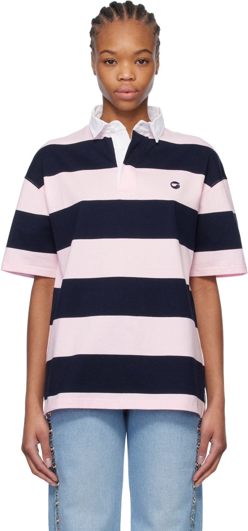 Polotröja Coperni Coperni Striped Rugby Polo Rosa | COPJS117F5026
