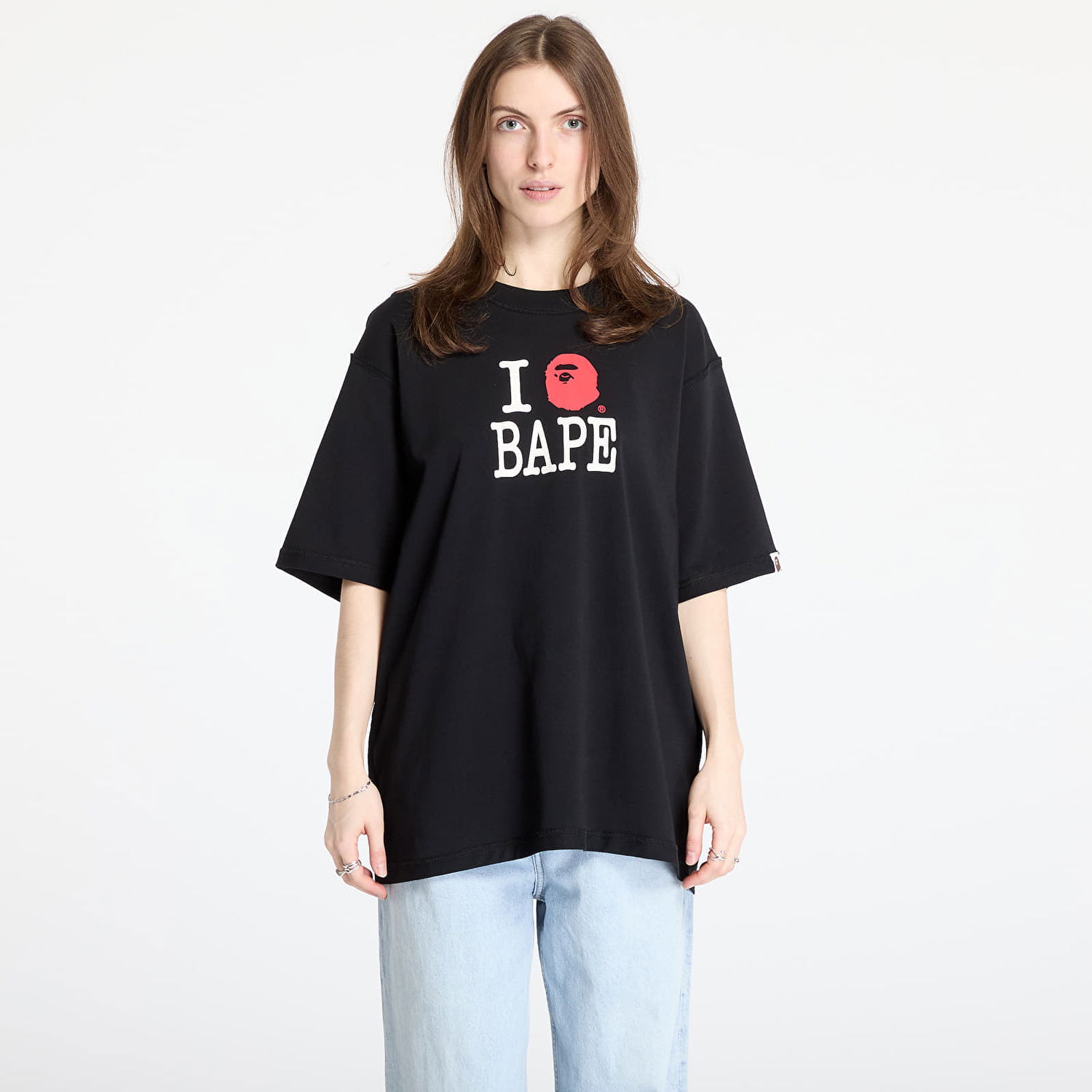 T-shirt BAPE A BATHING APE Bape Logo Inside Out Relaxed Fit Tee Svart | 001CSL301352MBLK, 0