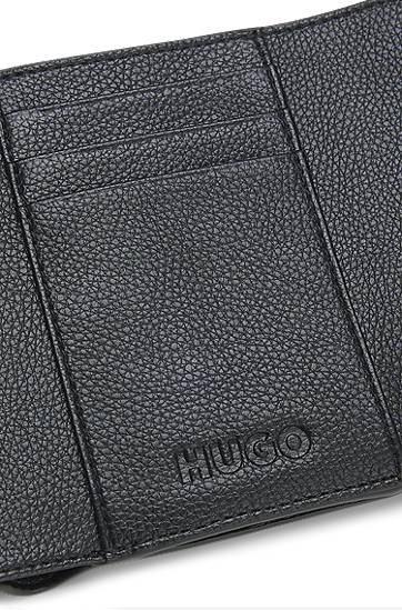 Plånbok BOSS Grained faux-leather flap wallet with stacked-logo trim Svart | 50547914, 1