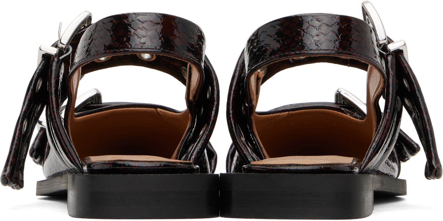 Bälten GANNI GANNI Snake Buckle Flats Brun | S2951, 1