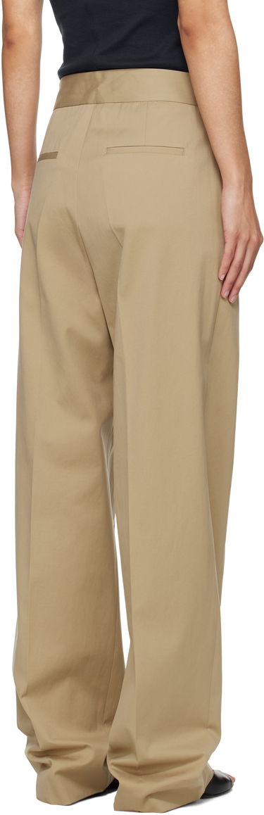 Byxor MSGM MSGM Faille Pleated Trousers Beige | 3841MDP20 257138, 2