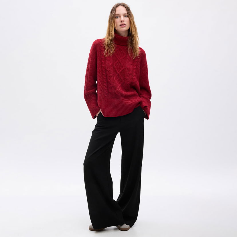 Sweater GAP Sweater Tneck Cable Sled XXS Röd | 815134-01