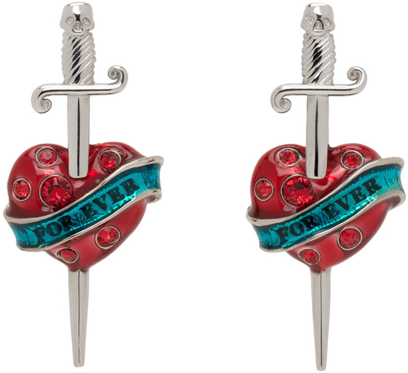 Örhängen Jean Paul Gaultier Jean Paul Gaultier Heart & Sword Drop Earrings Flerfärgad | 24/25-U-BO045-X042-91