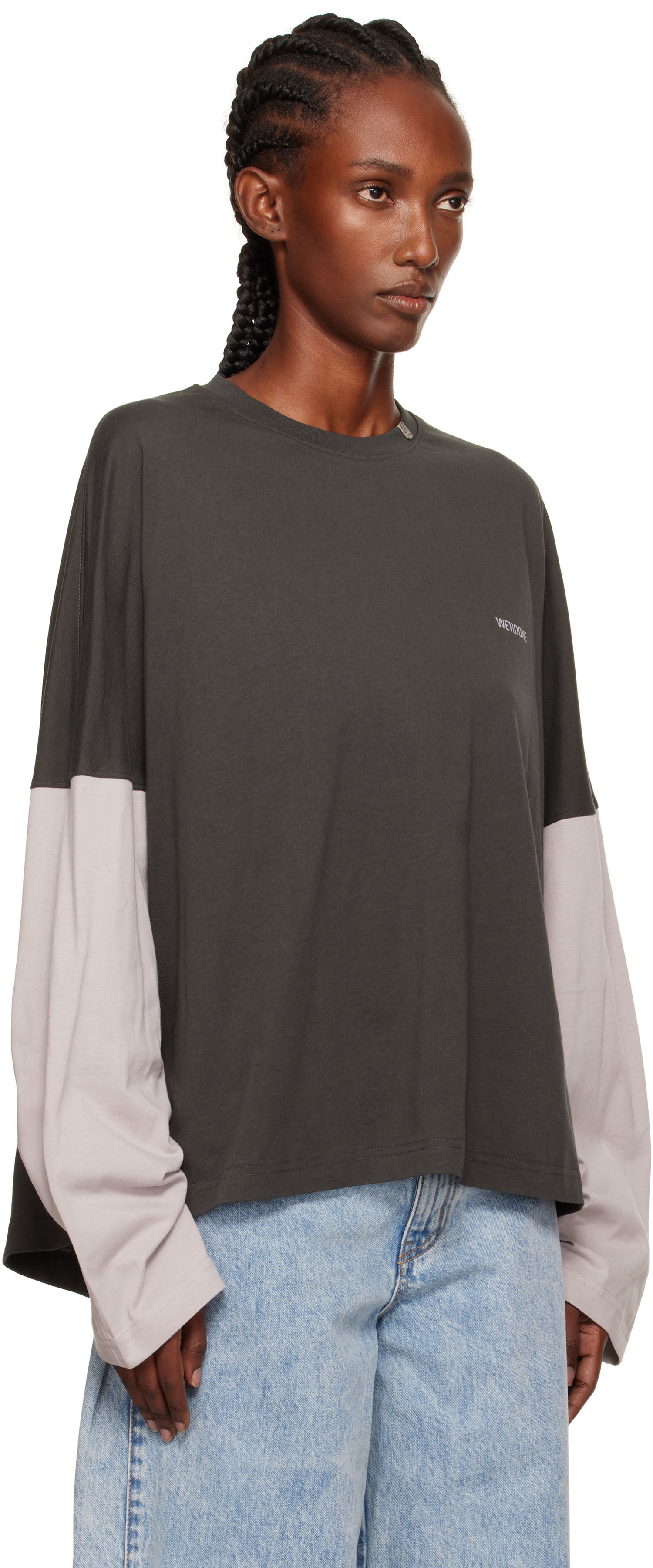 T-shirt We11done Coding Long-Sleeved Layered T-shirt Flerfärgad | WD-TT2-25-736-U-GY, 1