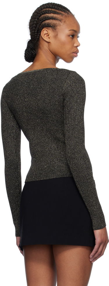 Sweater GANNI GANNI Sparkle Tie String Cardigan Svart | K2358, 2