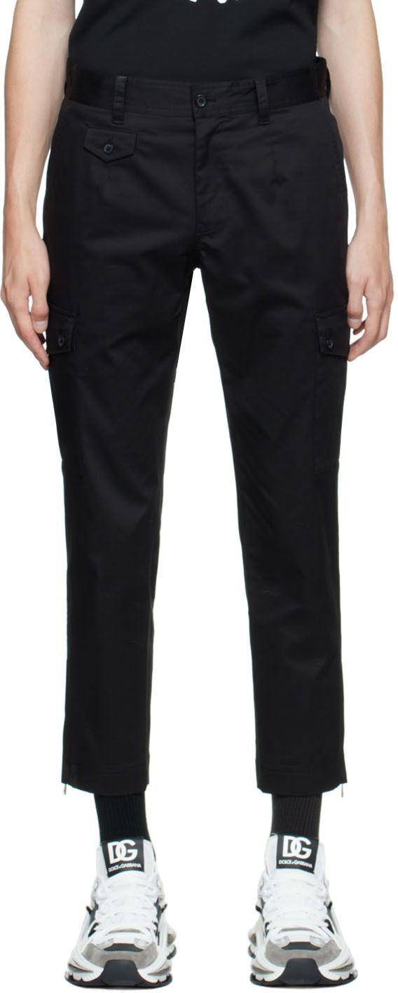 Cargo byxor Dolce & Gabbana Black Cotton Cargo Pants Svart | GWR2ATGF093