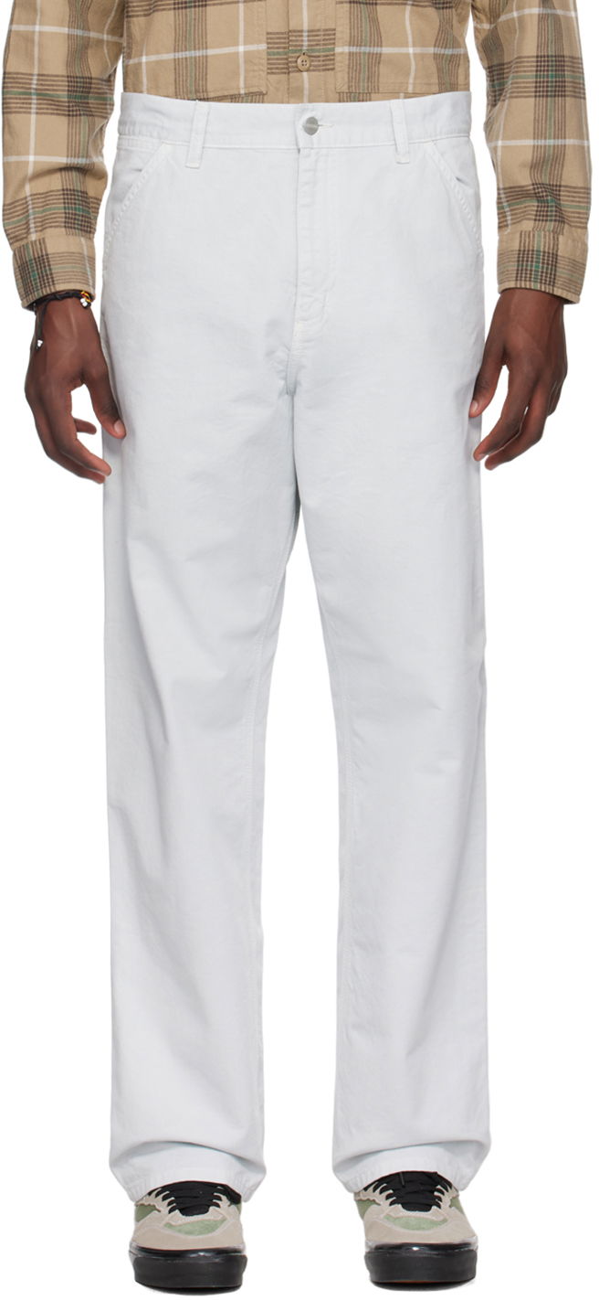 Byxor Carhartt WIP Work In Progress Single Knee Trousers Vit | I031499