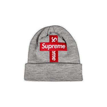 Mössa Supreme New Era x Cross Box Logo Beanie Grå | FW20BN14 HEATHER GREY, 0