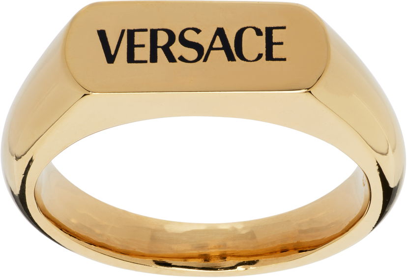 Ringa Versace Versace Logo Gold Ring Gul | 1019362_1A00638