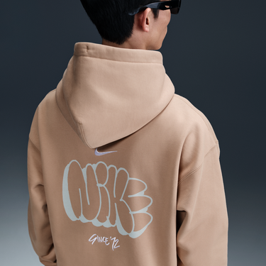 Sweatshirt Nike Solo Swoosh Fleece Hoodie Beige | HQ4181-200, 3